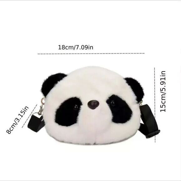 Cute Plush Crossbody Panda Bag Shoulder Wallet Stuffed Animal NWT - Picture 3 of 5